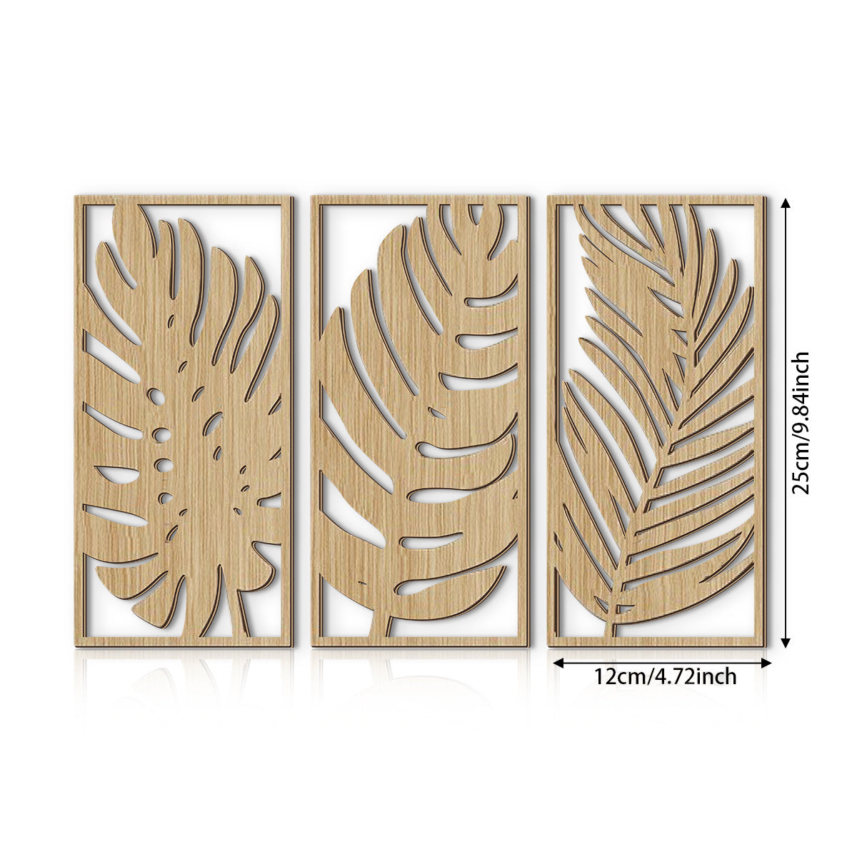 Wall Pediment - Natural Wood Monstera Leaf