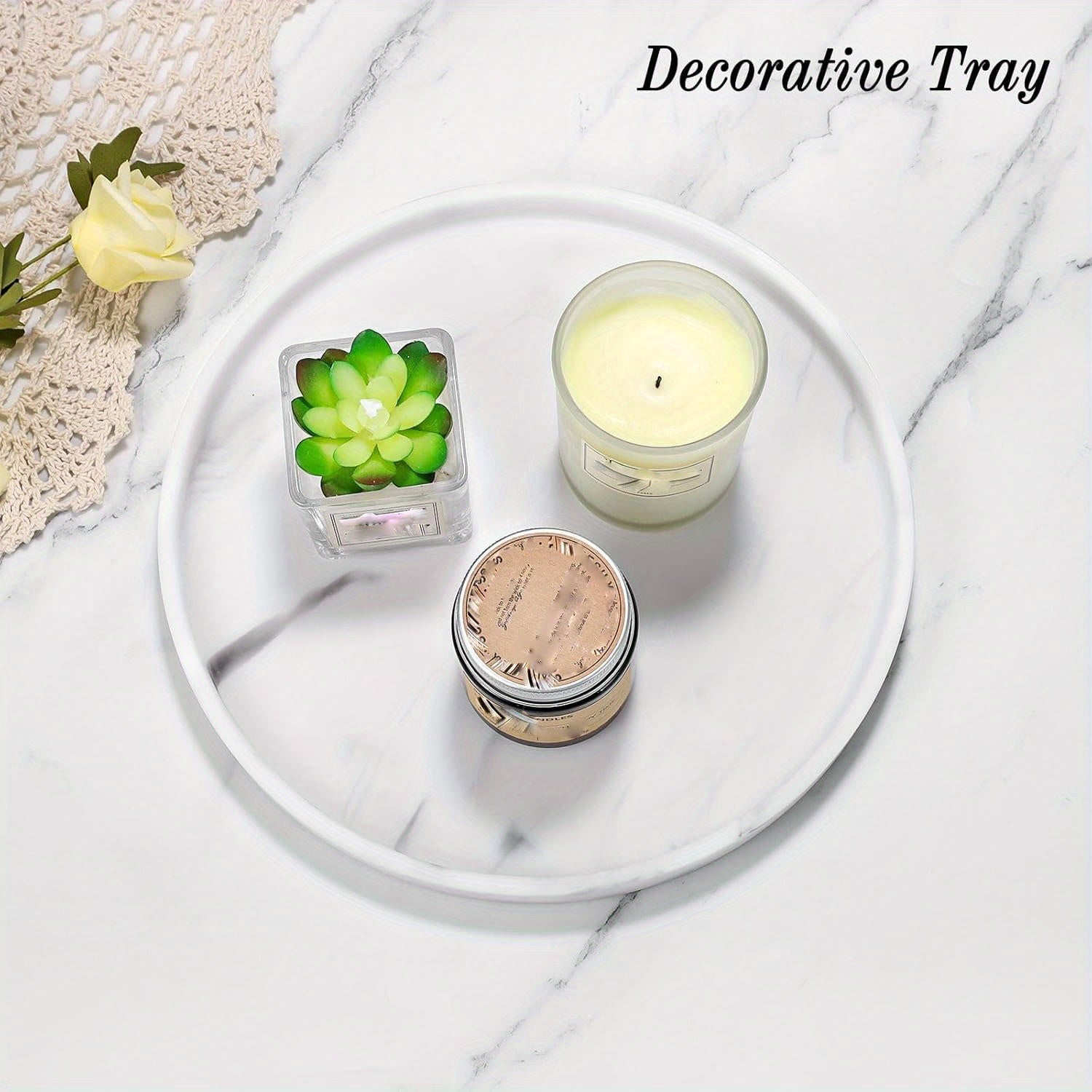 Vanity Tray - Marble Pattern 12.6