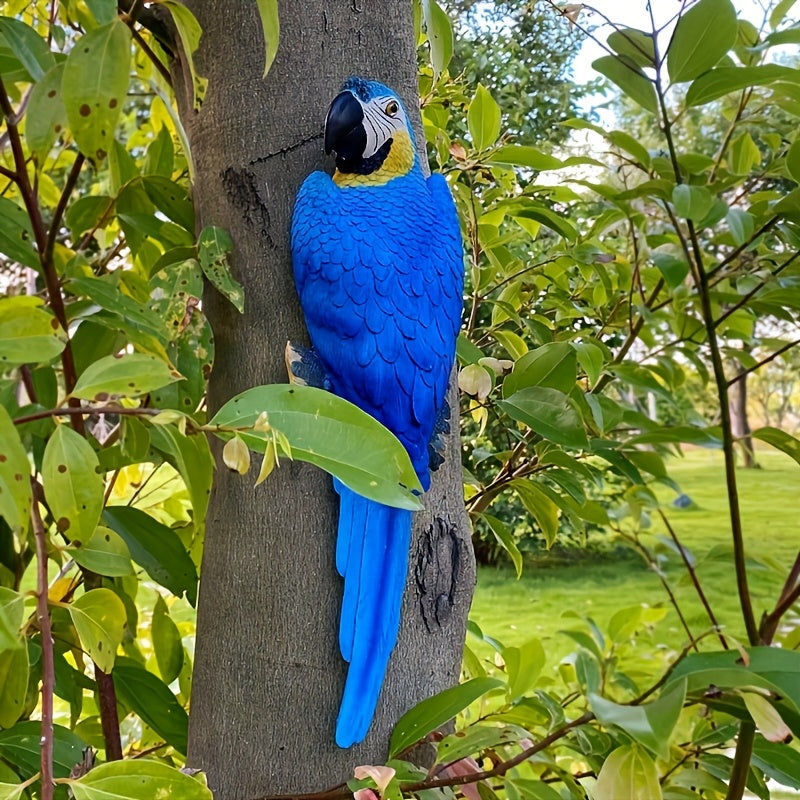 Parrot Design Outdoor Statue, 1pc Garden Animal Ornament, Hanging Tree Parrot Decoration Sculpture, Simulated Parrot for Outdoor Garden and Landscape Design, Dly Garden Artwork, Resin Craftsmanship for Patio Lawn Decor, Add C House Of Avana