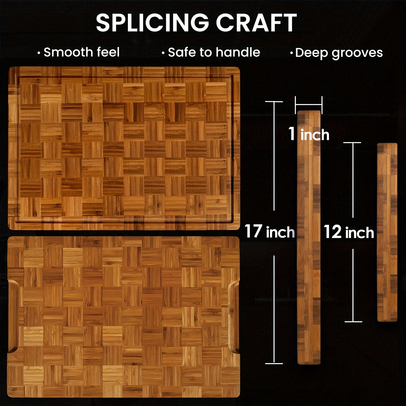 [Extra Large Cutting Board] KIKCOIN Extra Large Cutting Board | Five-layer Thickening, Juice Groove, Hidden Handle, Knife-friendly, Kitchen Gadgets, Kitchen Must Haves, Gift for Family And Friends, Mother's Day, Easter, Ramad House Of Avana