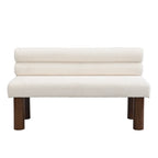Upholstered Dining Bench, End of Bed, Entryway Bench, Boucle Ottoman for Dining Room, Bedroom, Living Room, Rubber Wood Leg 330 LBS Support, Beige Streamdale Furniture
