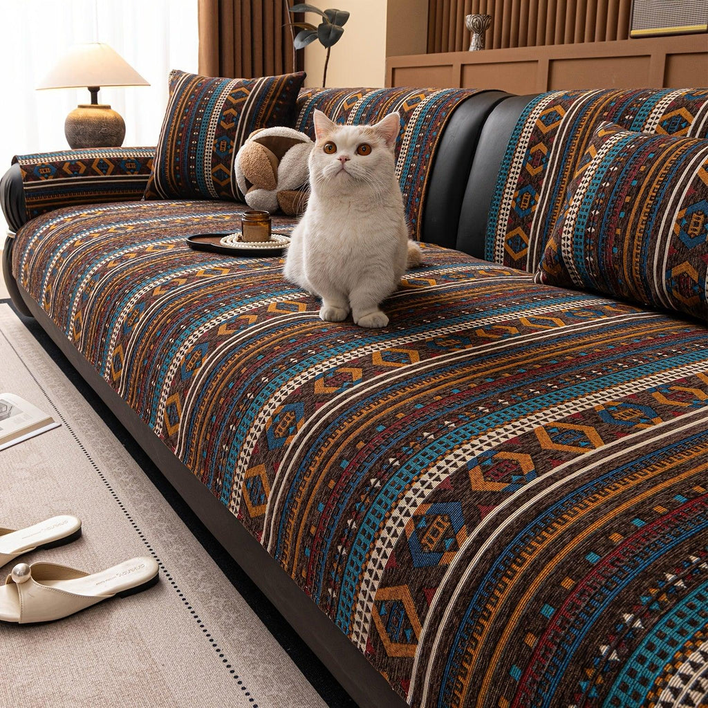 Sofa Cushion - Non-slip Chenille Geometric Multi-size