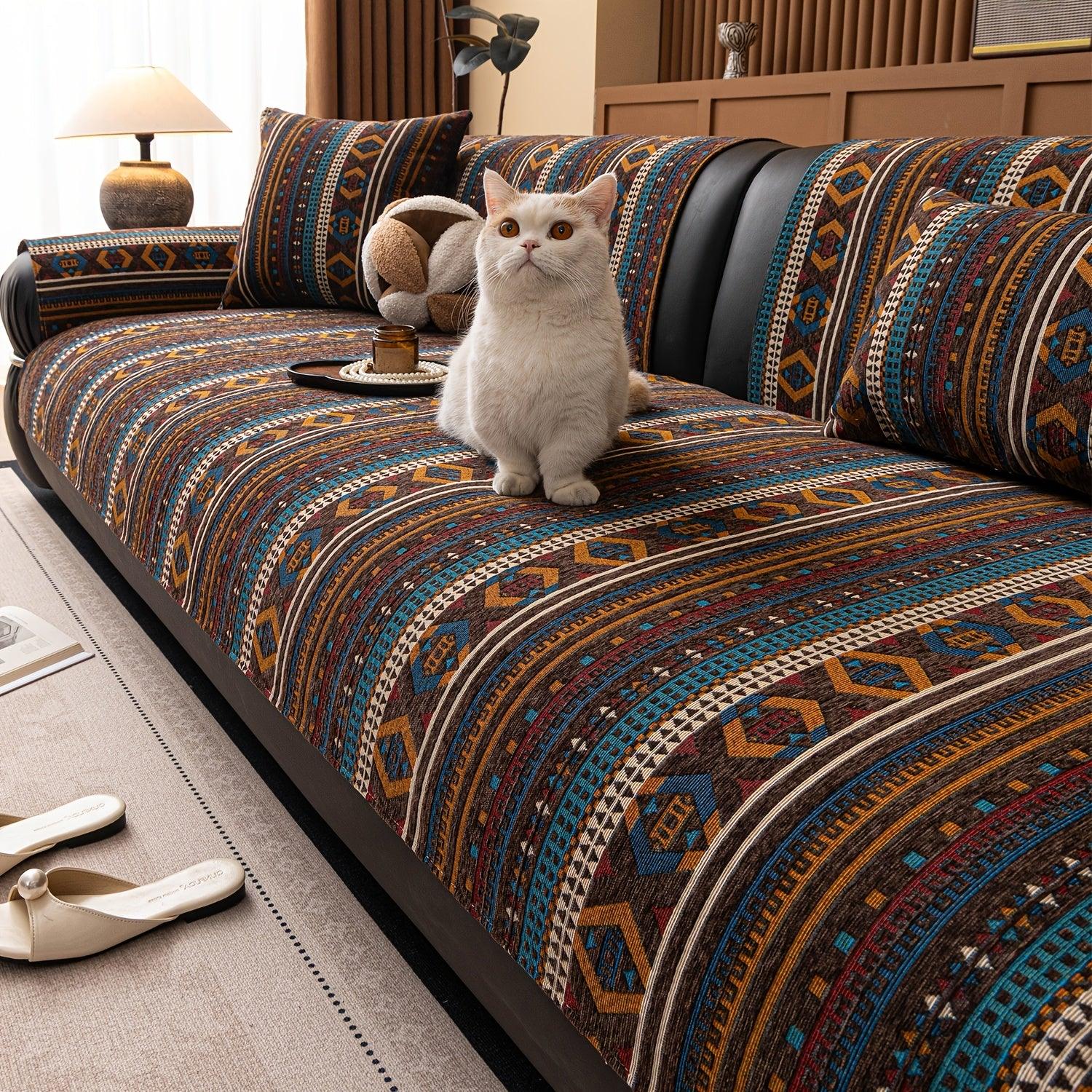 Sofa Cushion - Non-slip Chenille Geometric Multi-size