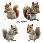 3pcs Cute Squirrel Eating Nuts Stickers - Scratch-Resistant, High Quality, with Double-Sided Printing - for Cars, Motorcycles, Laptops, Water Bottles - Brown & Gray Squirrel Decoration - Easy Application & Removal - Perfect f House Of Avana