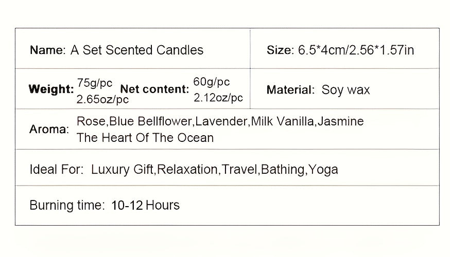 Exclusive Holiday Gift Luxury Collection Featuring Six 2.1 Oz Scented Candles Made from Soy Wax, Including a Portable Tin Candle with a Lid. Perfect for Travel, Relaxation, Yoga, And Comes in a Beautiful Gift Box, Ideal for W House Of Avana