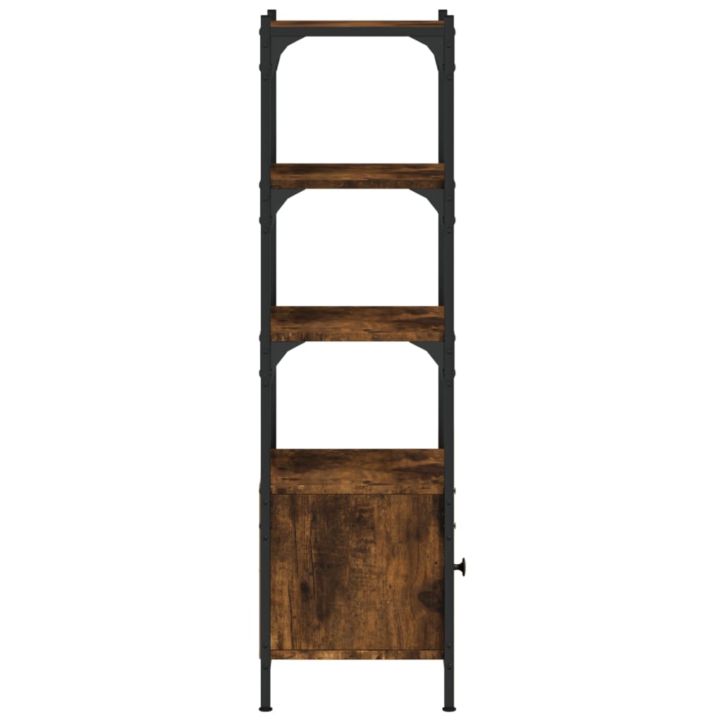 Bookcase 3-Tier Smoked Oak 41x30x109.5 cm Engineered Wood House Of Avana