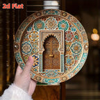 Wooden Moroccan Door Decor - Turquoise Arab Archway