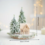 Mini Artificial Christmas Tree and House Set with Glowing Lights - Round Base, Battery-Powered, Ideal for Holiday Decorations, Winter Season, Christmas Tree Decorations, Best for Christmas, Perfect for Thanksgiving House Of Avana