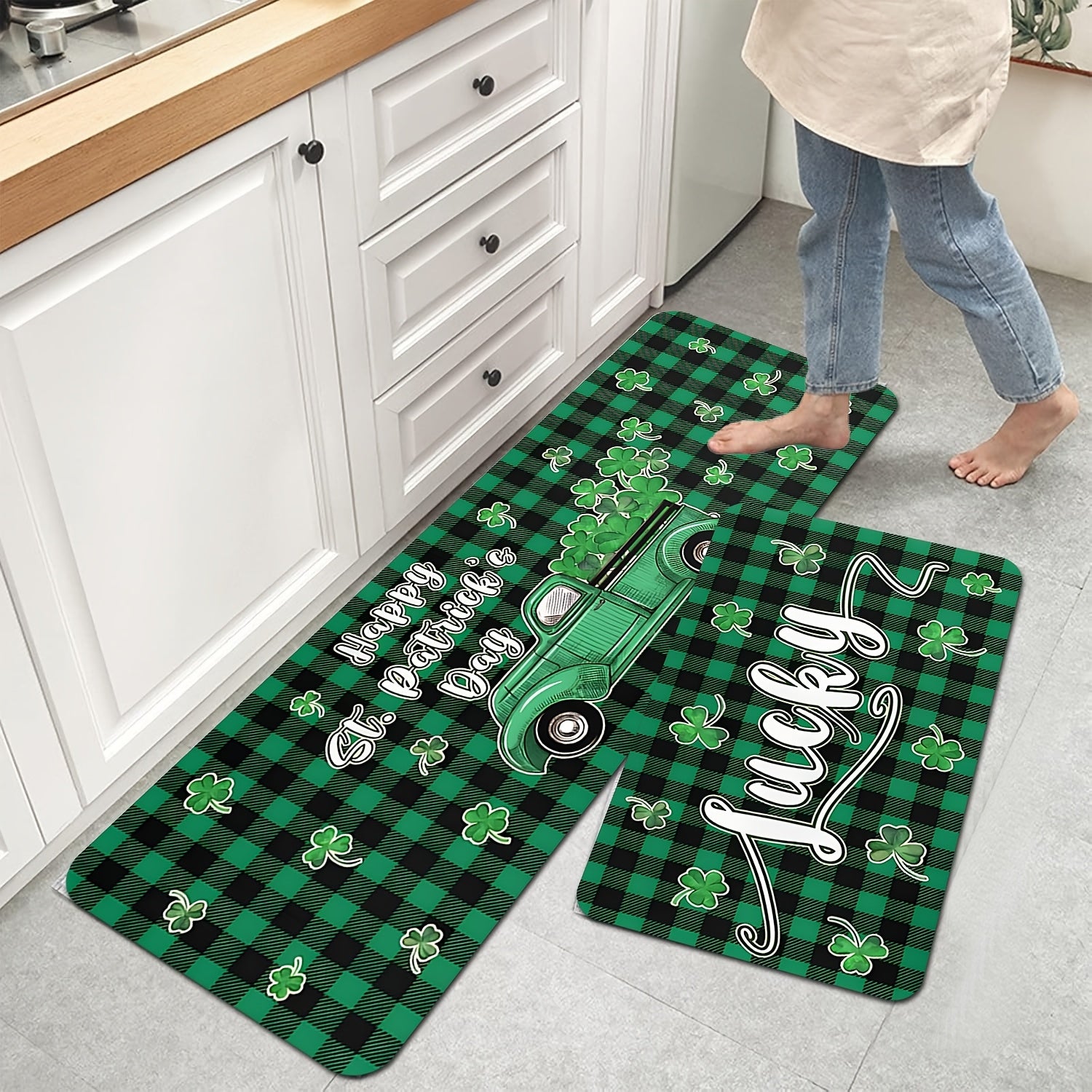 Kitchen Mat - Non-Slip Polyester 2-Pack