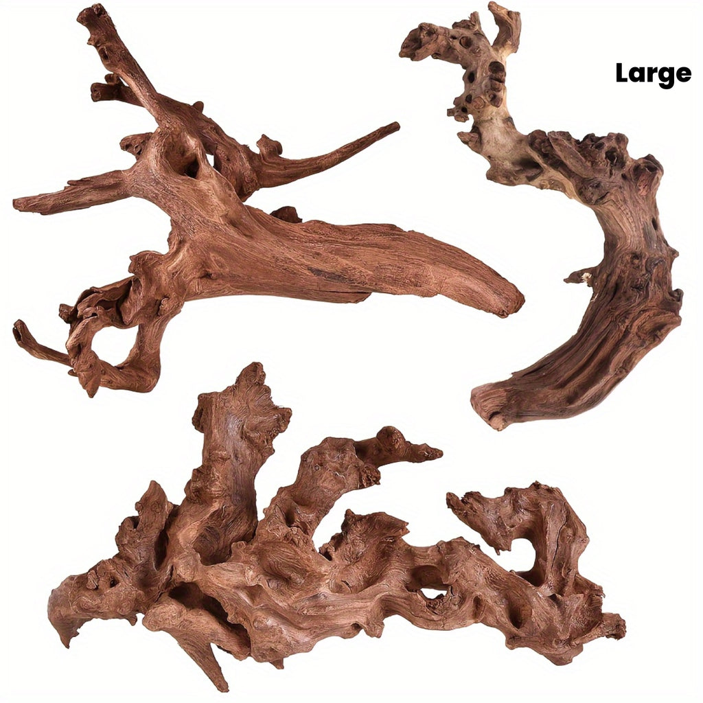 3pcs Natural Large Driftwood For Aquarium Decor, Sinking Wood Fish Tank Decor For Aquarium, Reptile Tank House Of Avana