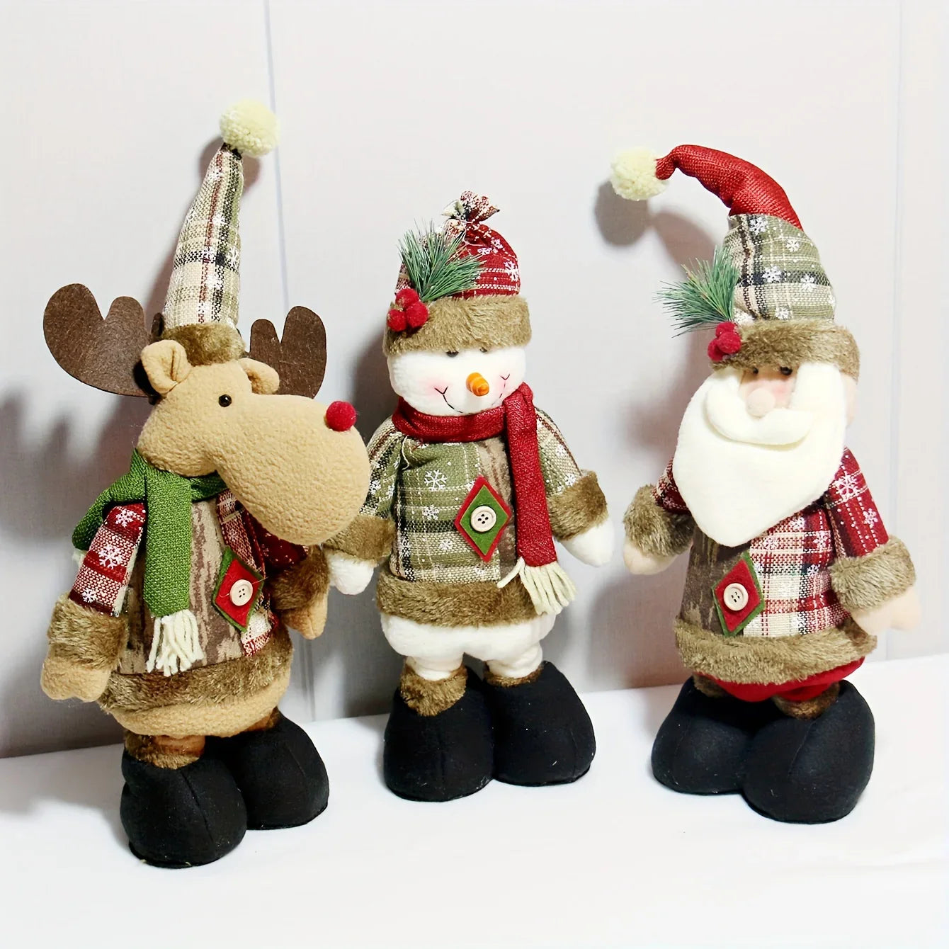 S Set 50cm Tall Retractable Legged Christmas Dolls - Extended Height, No Electricity Needed, Durable... - House Of Avana