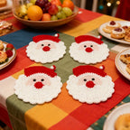 Crochet Coasters - S Santa Claus Set, Durable Fabric & Heat-resistant - House Of Avana