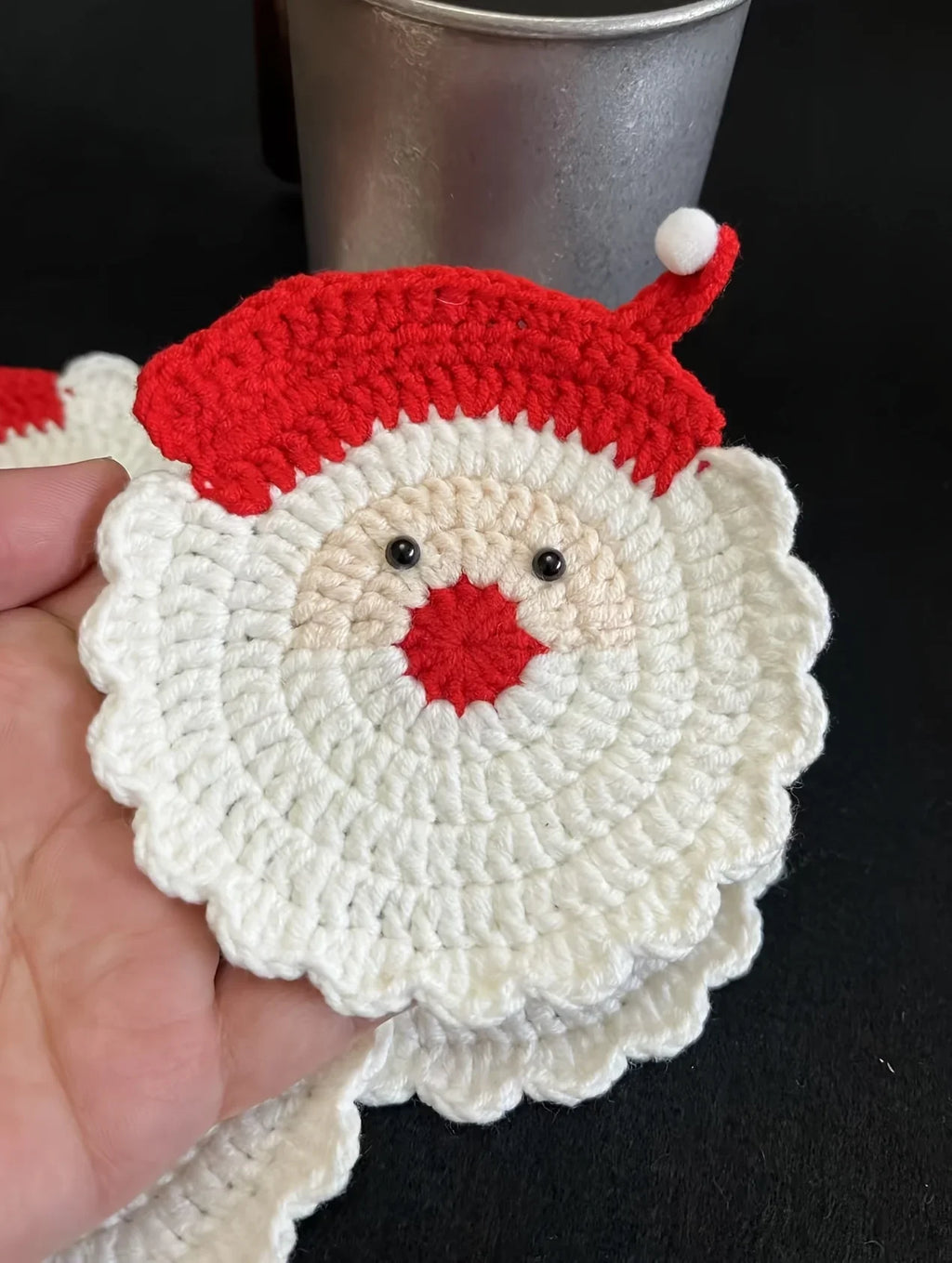 Crochet Coasters - S Santa Claus Set, Durable Fabric & Heat-resistant - House Of Avana