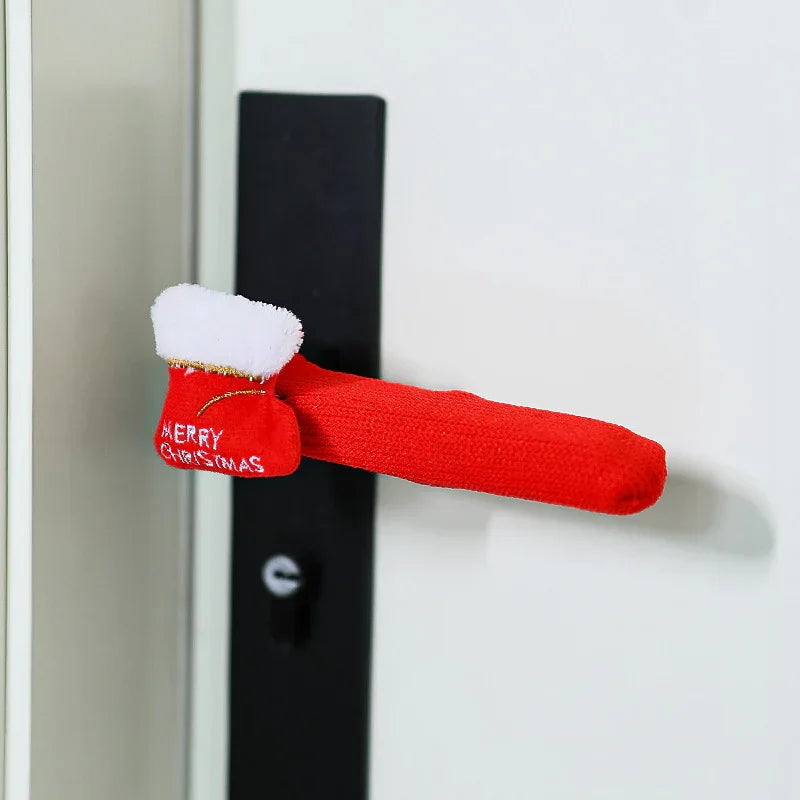 Fabric Elf Door Knocker with Golden Bell & Hook, Red/green Christmas Door Hanger - House Of Avana