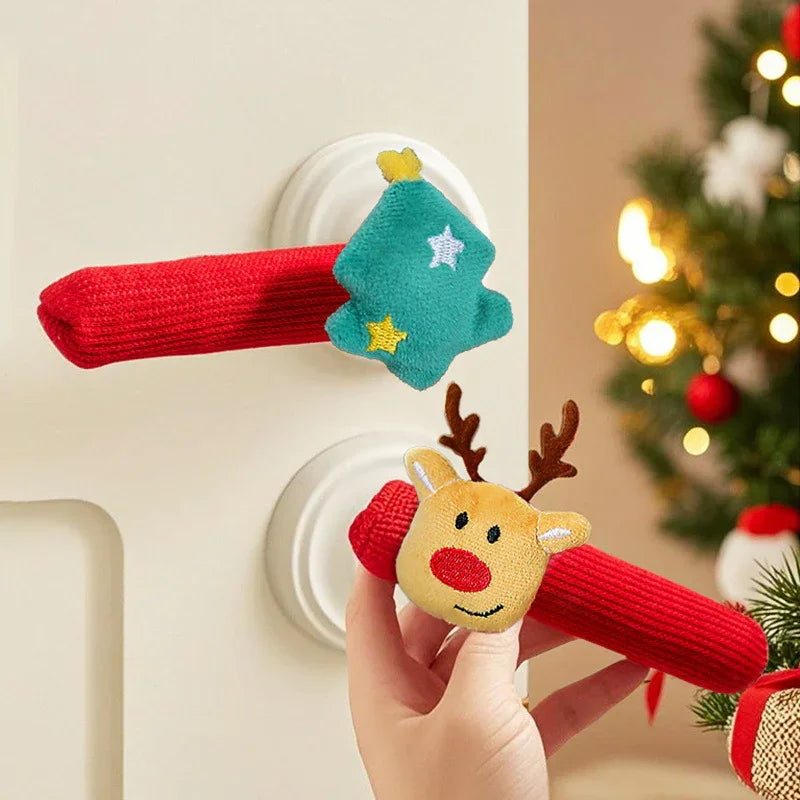 Fabric Elf Door Knocker with Golden Bell & Hook, Red/green Christmas Door Hanger - House Of Avana [[SKU:HOA-XMS-404]]
