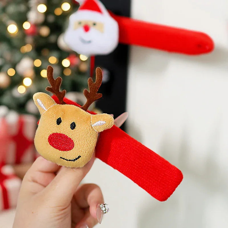 Fabric Elf Door Knocker with Golden Bell & Hook, Red/green Christmas Door Hanger - House Of Avana