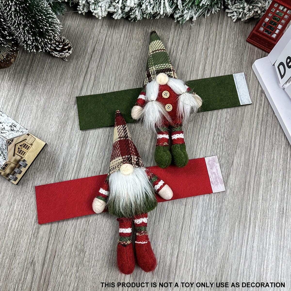 Fabric Christmas Decorations Scandinavian Plaid Pattern - House Of Avana