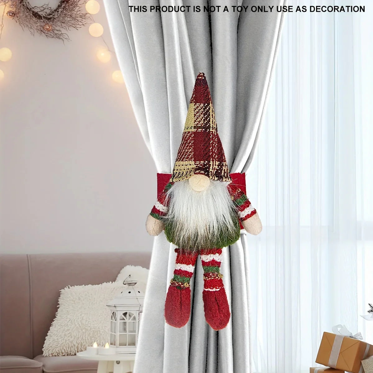 Fabric Christmas Decorations Scandinavian Plaid Pattern - House Of Avana