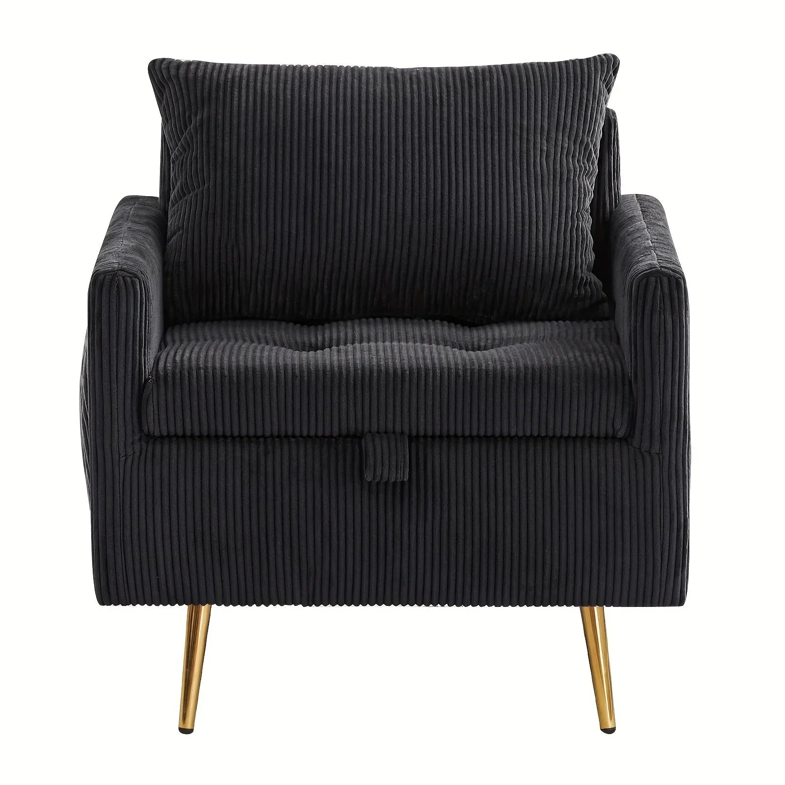 Gray velvet storage ottoman chair with upholstered seat, compact storage - House of Avana