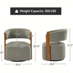 Modern Swivel Barrel Chair - 360° Rotating Accent Armchair with Plush Cushioned Seat, Sturdy Hardwood Frame & Soft Fabric Upholstery, No Assembly Required, Mixed Colors for Living Room, Bedroom, Office - Contemporary Home De House Of Avana