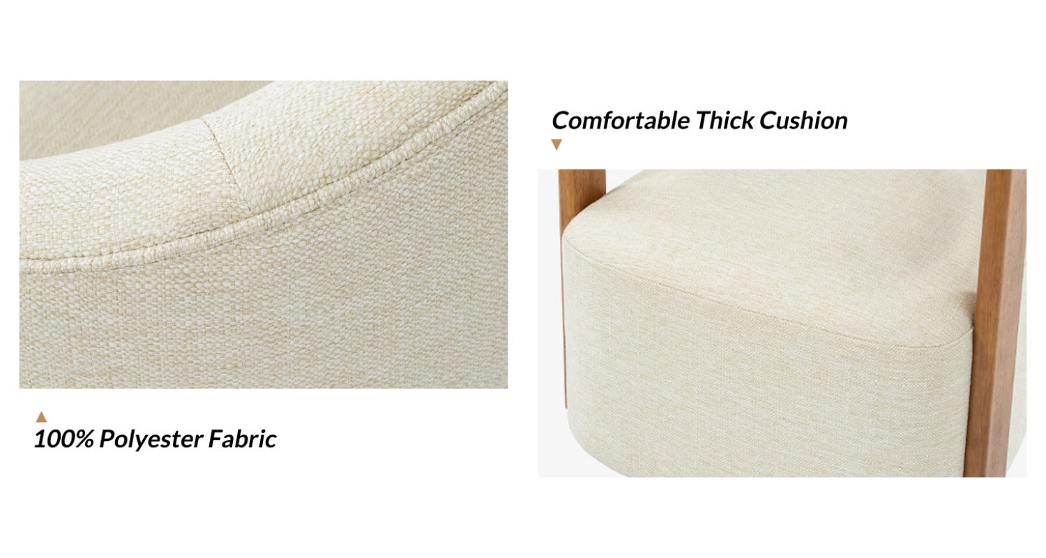 Modern Swivel Barrel Chair - 360° Rotating Accent Armchair with Plush Cushioned Seat, Sturdy Hardwood Frame & Soft Fabric Upholstery, No Assembly Required, Mixed Colors for Living Room, Bedroom, Office - Contemporary Home De House Of Avana