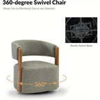 Modern Swivel Barrel Chair - 360° Rotating Accent Armchair with Plush Cushioned Seat, Sturdy Hardwood Frame & Soft Fabric Upholstery, No Assembly Required, Mixed Colors for Living Room, Bedroom, Office - Contemporary Home De House Of Avana