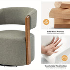 Modern Swivel Barrel Chair - 360° Rotating Accent Armchair with Plush Cushioned Seat, Sturdy Hardwood Frame & Soft Fabric Upholstery, No Assembly Required, Mixed Colors for Living Room, Bedroom, Office - Contemporary Home De House Of Avana
