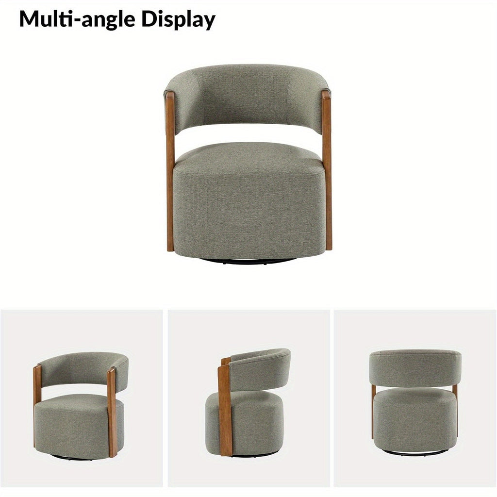 Modern Swivel Barrel Chair - 360° Rotating Accent Armchair with Plush Cushioned Seat, Sturdy Hardwood Frame & Soft Fabric Upholstery, No Assembly Required, Mixed Colors for Living Room, Bedroom, Office - Contemporary Home De House Of Avana