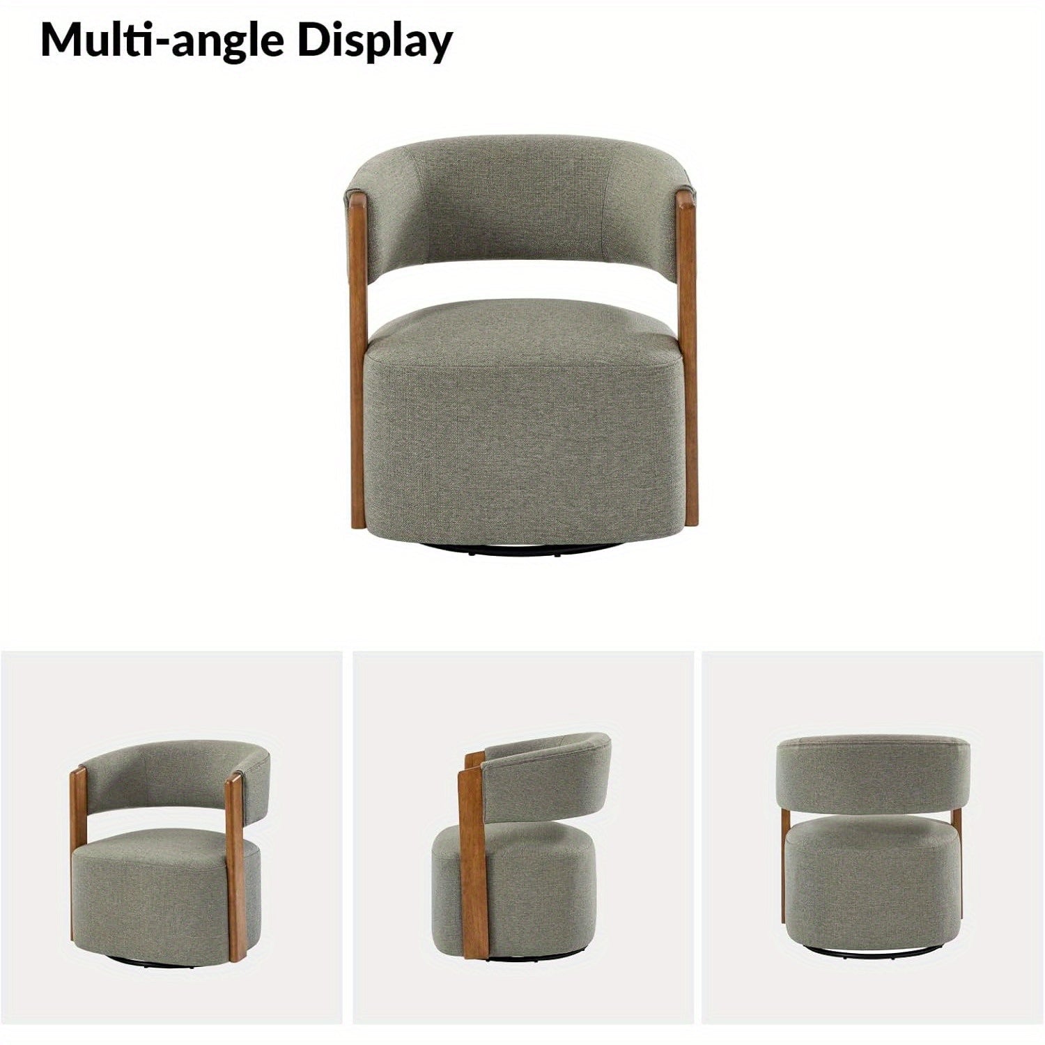 Modern Swivel Barrel Chair - 360° Rotating Accent Armchair with Plush Cushioned Seat, Sturdy Hardwood Frame & Soft Fabric Upholstery, No Assembly Required, Mixed Colors for Living Room, Bedroom, Office - Contemporary Home De House Of Avana