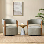 Modern Swivel Barrel Chair - 360° Rotating Accent Armchair with Plush Cushioned Seat, Sturdy Hardwood Frame & Soft Fabric Upholstery, No Assembly Required, Mixed Colors for Living Room, Bedroom, Office - Contemporary Home De House Of Avana