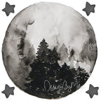 "i Love You to the Moon and Back" - Full Moon and Stars - Fabric Nursery Wall Art Decals, top view - House Of Avana