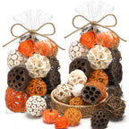 2 Pack Natural Rattan & Wicker Balls - Assorted Spherical Decorative Bowl Fillers for Home Centerpieces, Christmas Tabletop Decor, Living Room Accents, No Container Included, Christmas Decorations, Rustic Charm, Handcrafted L House Of Avana