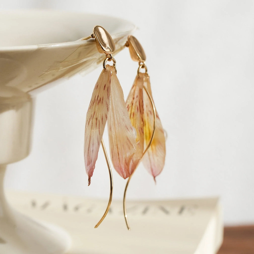 "Fairy Wings" Real Alstroemeria Earrings