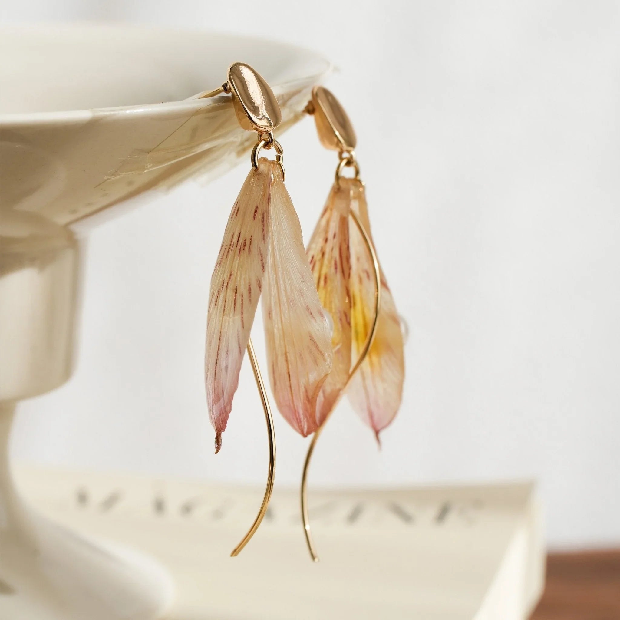 "Fairy Wings" Real Alstroemeria Earrings