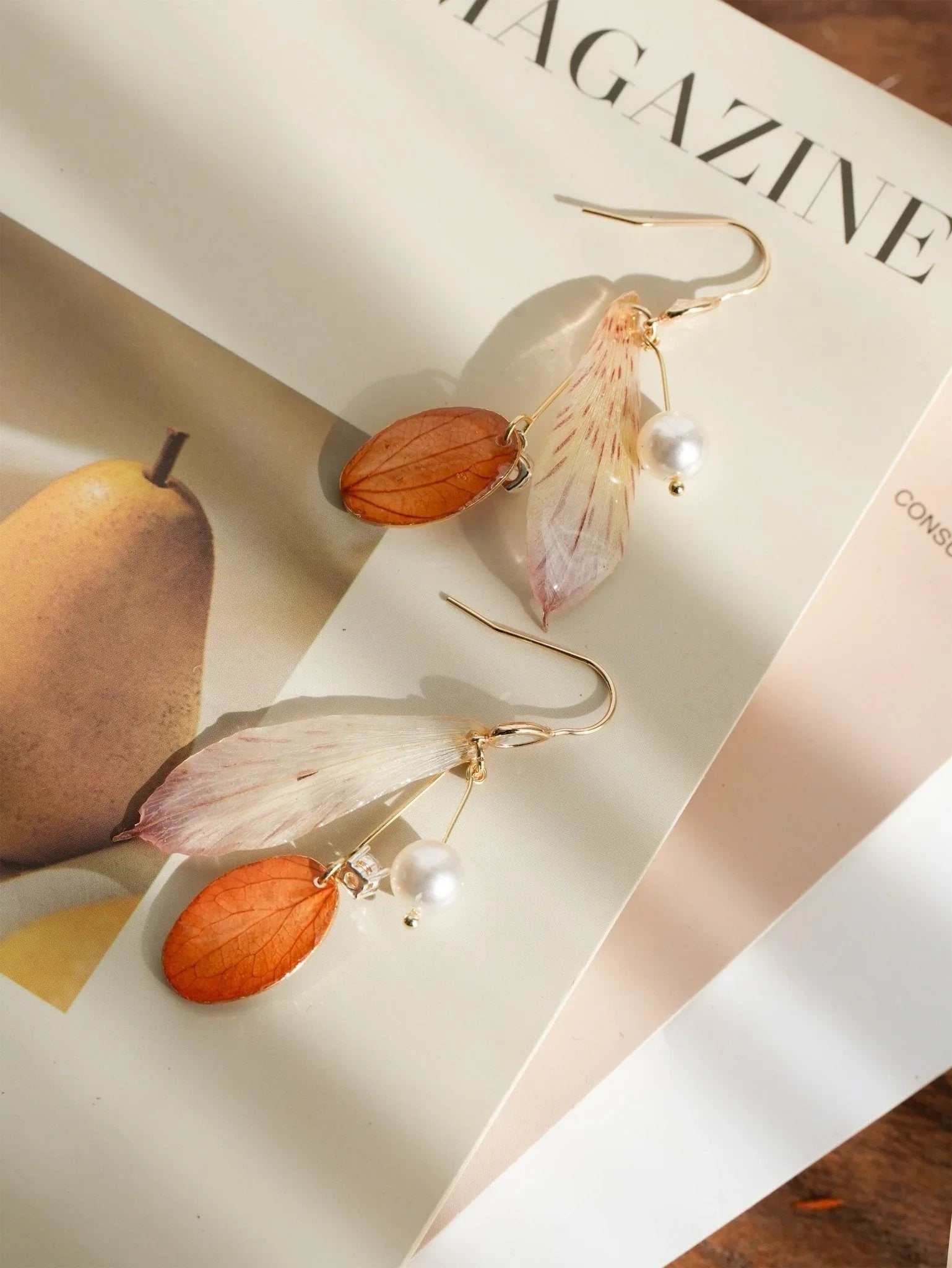 "Fairy Wings" Real Alstroemeria Earrings