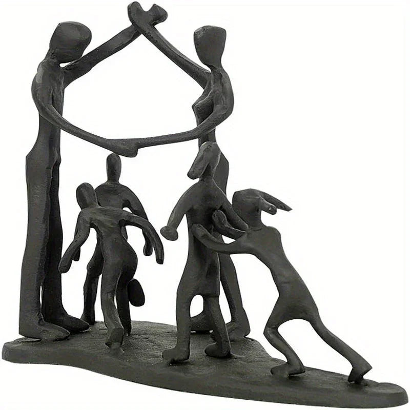 Family Figurine - Cast Iron Sculpture, lifestyle image - House Of Avana
