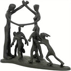 Family Figurine - Cast Iron Sculpture, lifestyle image - House Of Avana