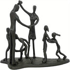 Family Figurine - Cast Iron Sculpture, top view - House Of Avana