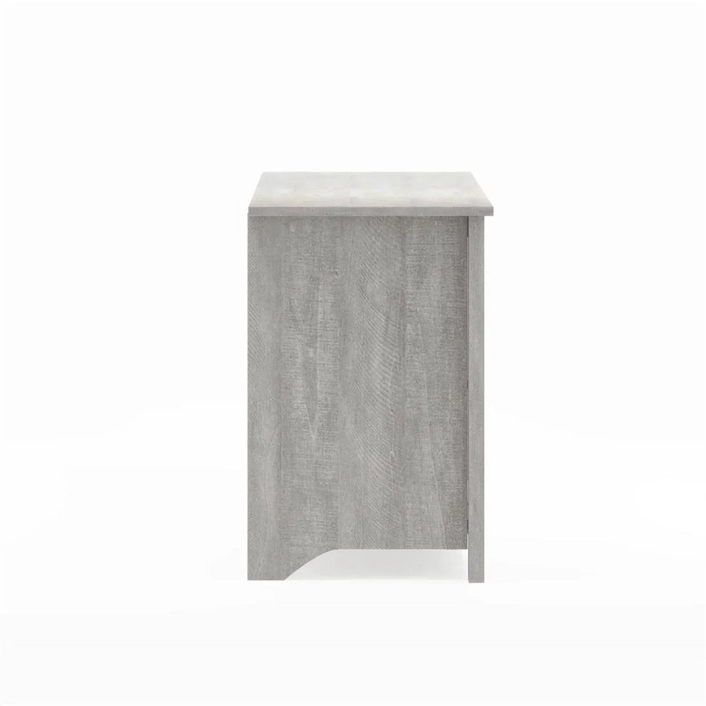 Farmhouse Style TV Stand in Light Grey Oak Wood Finish - for TVs up to 70-inch