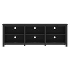 Farmhouse TV Stand in Black Wood Finish - for TVs up to 70-inch