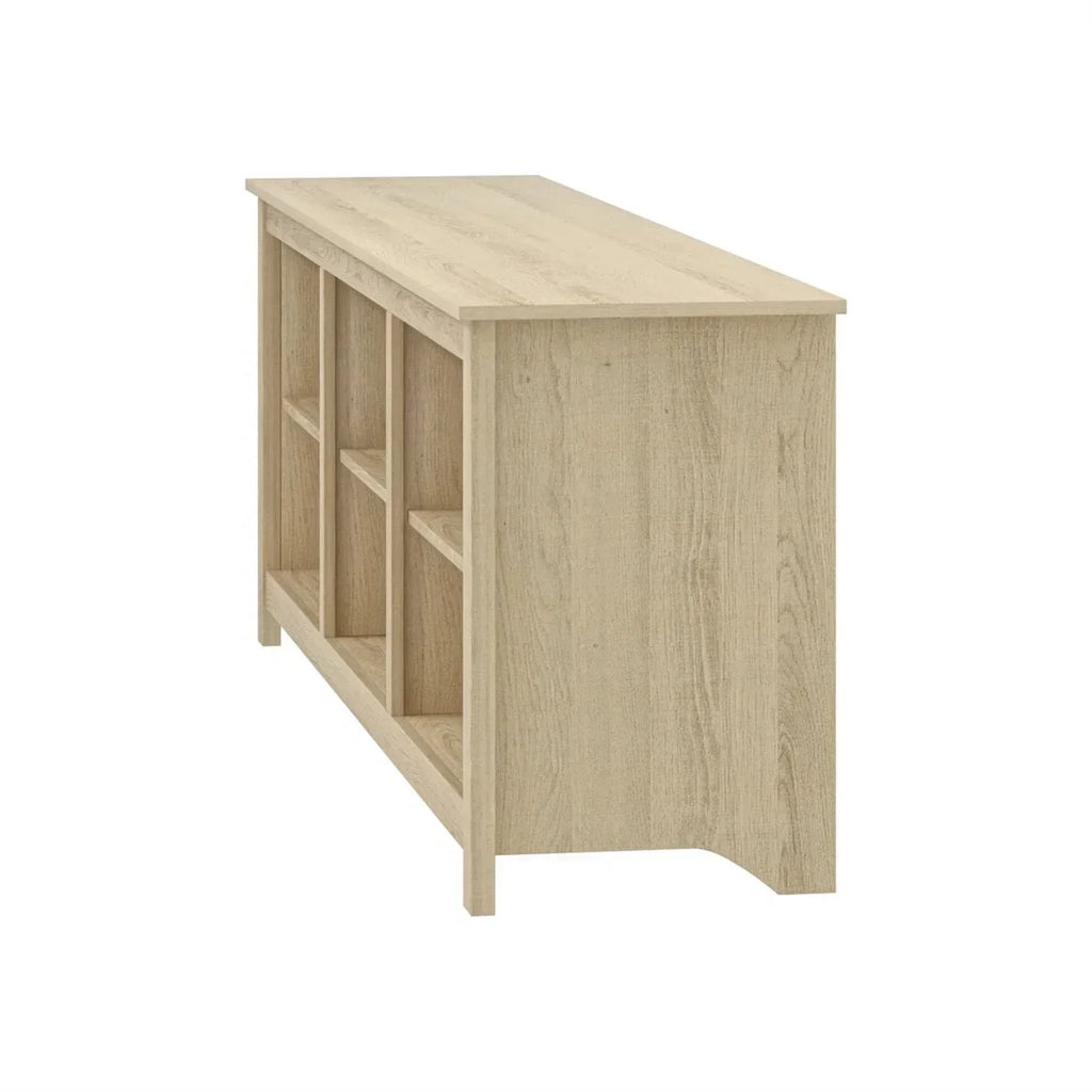 Farmhouse TV Stand in Light Oak Wood Finish - for TVs up to 70-inch