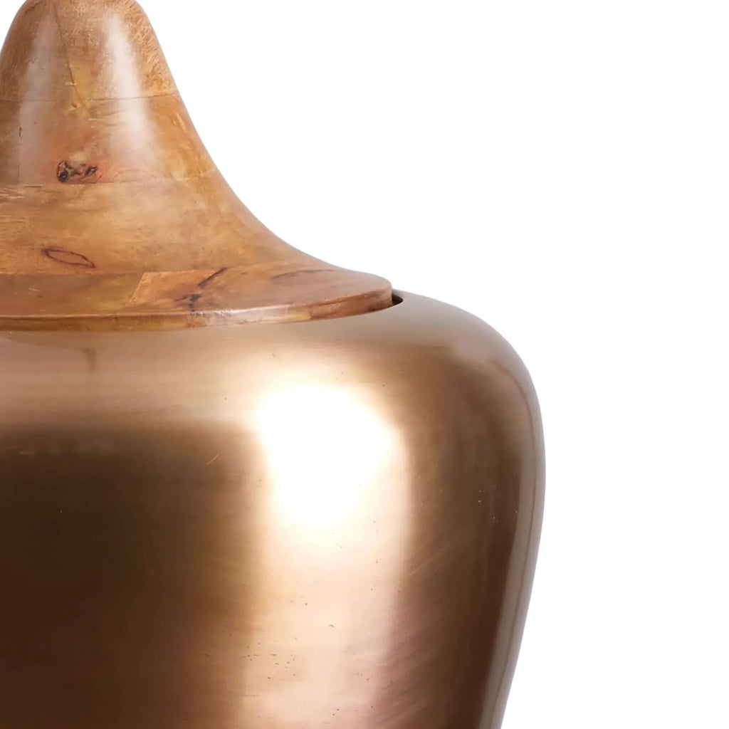 Farmhouse Wood and Satin Brass Pendant Light Vintage Shopper