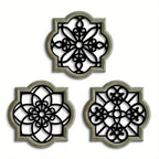 Black wooden wall hanging decor, intricate floral design, wooden plaques - House of Avana