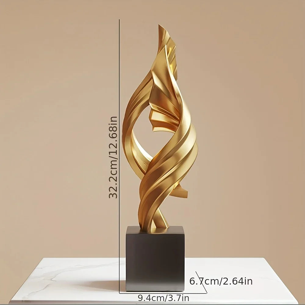 Resin sculpture in neutral tone, unique shape, no electricity required - House of Avana