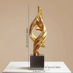 Resin sculpture in neutral tone, unique shape, no electricity required - House of Avana