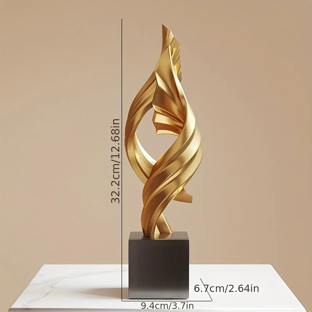 Resin sculpture in neutral tone, unique shape, no electricity required - House of Avana