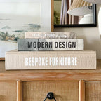 Large Leather Bound Book Boxes, Set of 3 Decor Steals