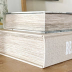 Large Leather Bound Book Boxes, Set of 3 Decor Steals