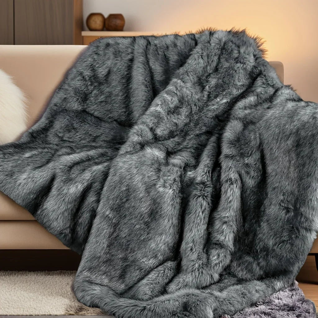 Faux Fur Blanket - Super Soft 1000gsm 60x80, alternate view - House Of Avana