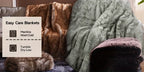 Faux Fur Blanket - Super Soft 1000gsm 60x80, angled view - House Of Avana
